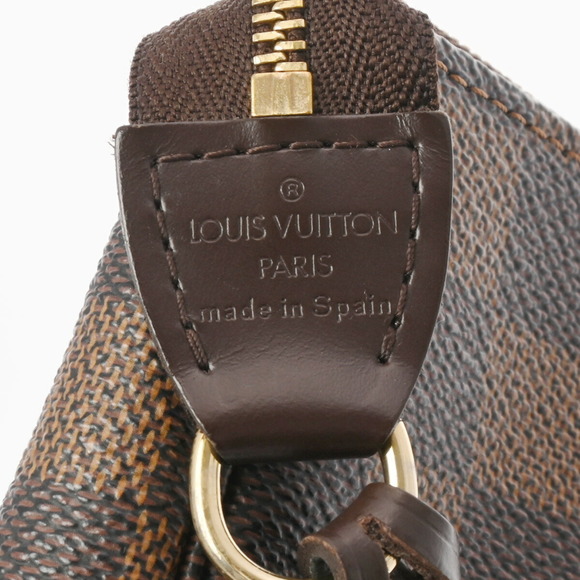 LOUIS VUITTON Damier Pochette Accessoires Brown N51985 Women's Canvas Pouch - Picture 13 of 13